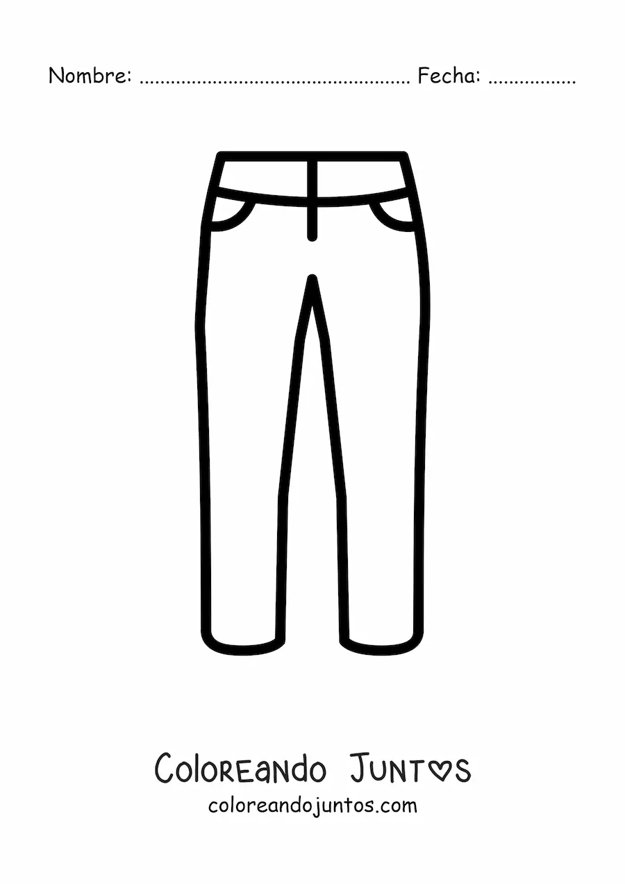 Imagen para colorear de un par de pantalones