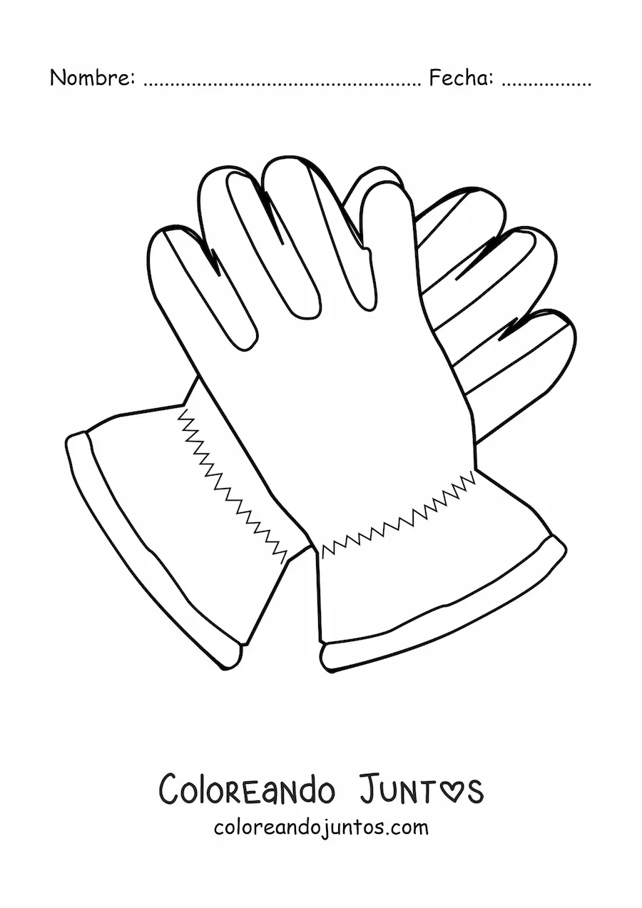 Imagen para colorear de un par de guantes