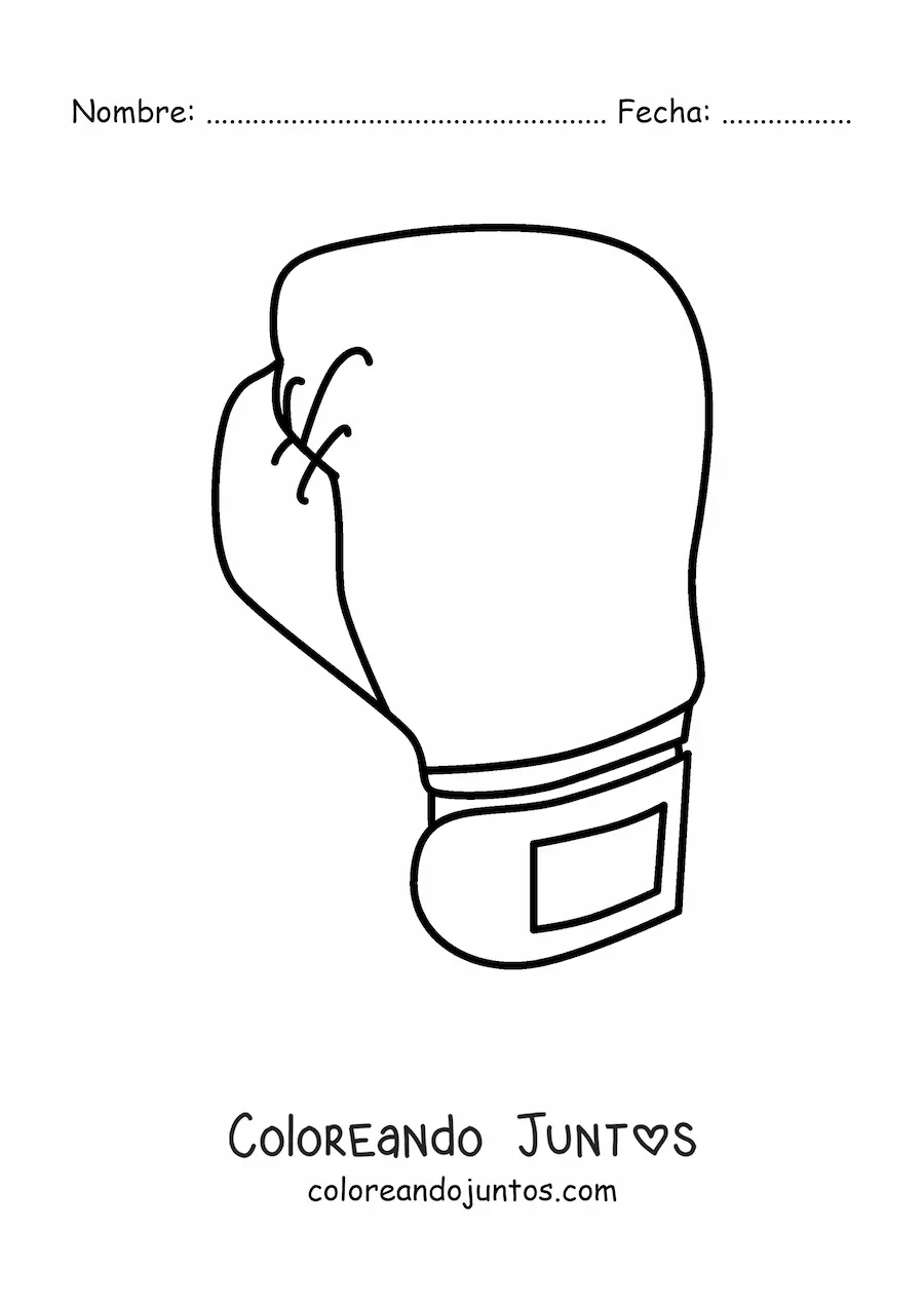 Imagen para colorear de un guante de pelea