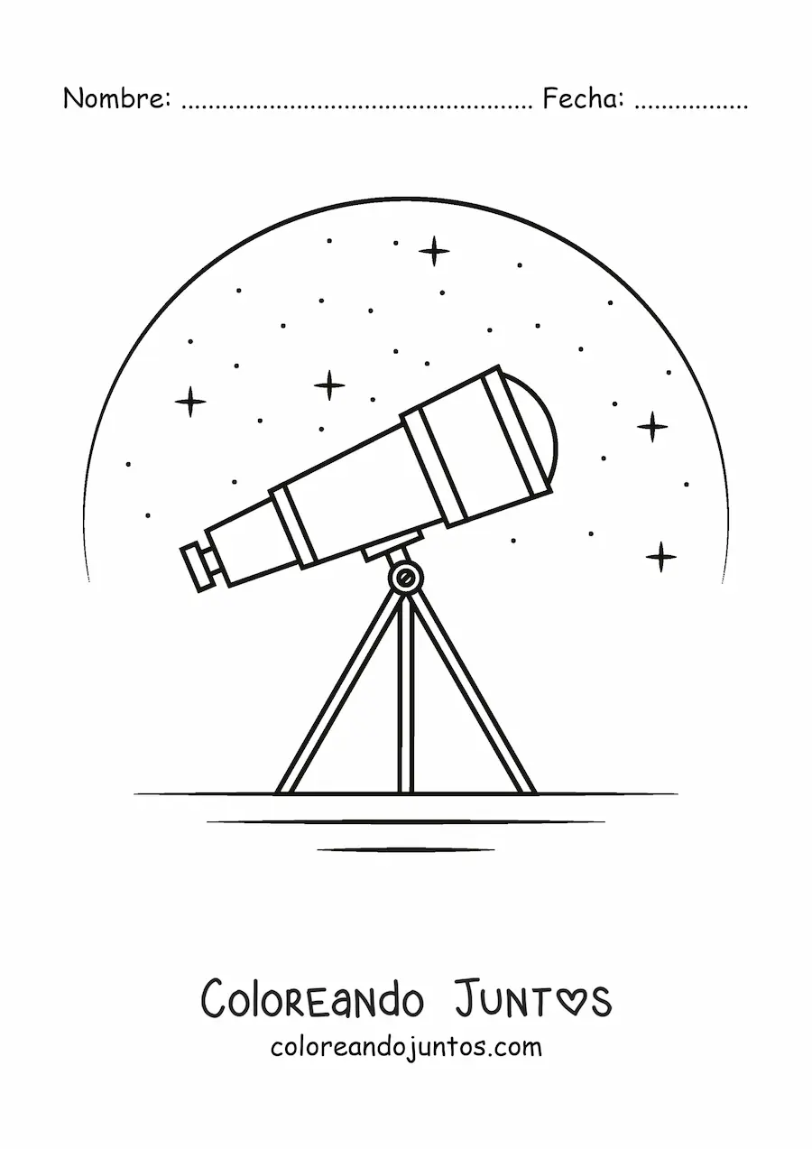 Imagen para colorear de un telescopio
