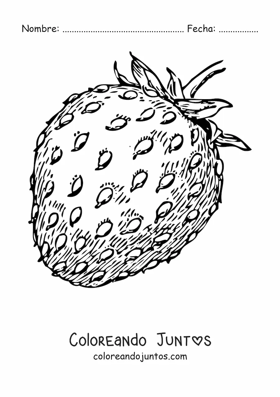 Imagen para colorear de una fresa con su tallo