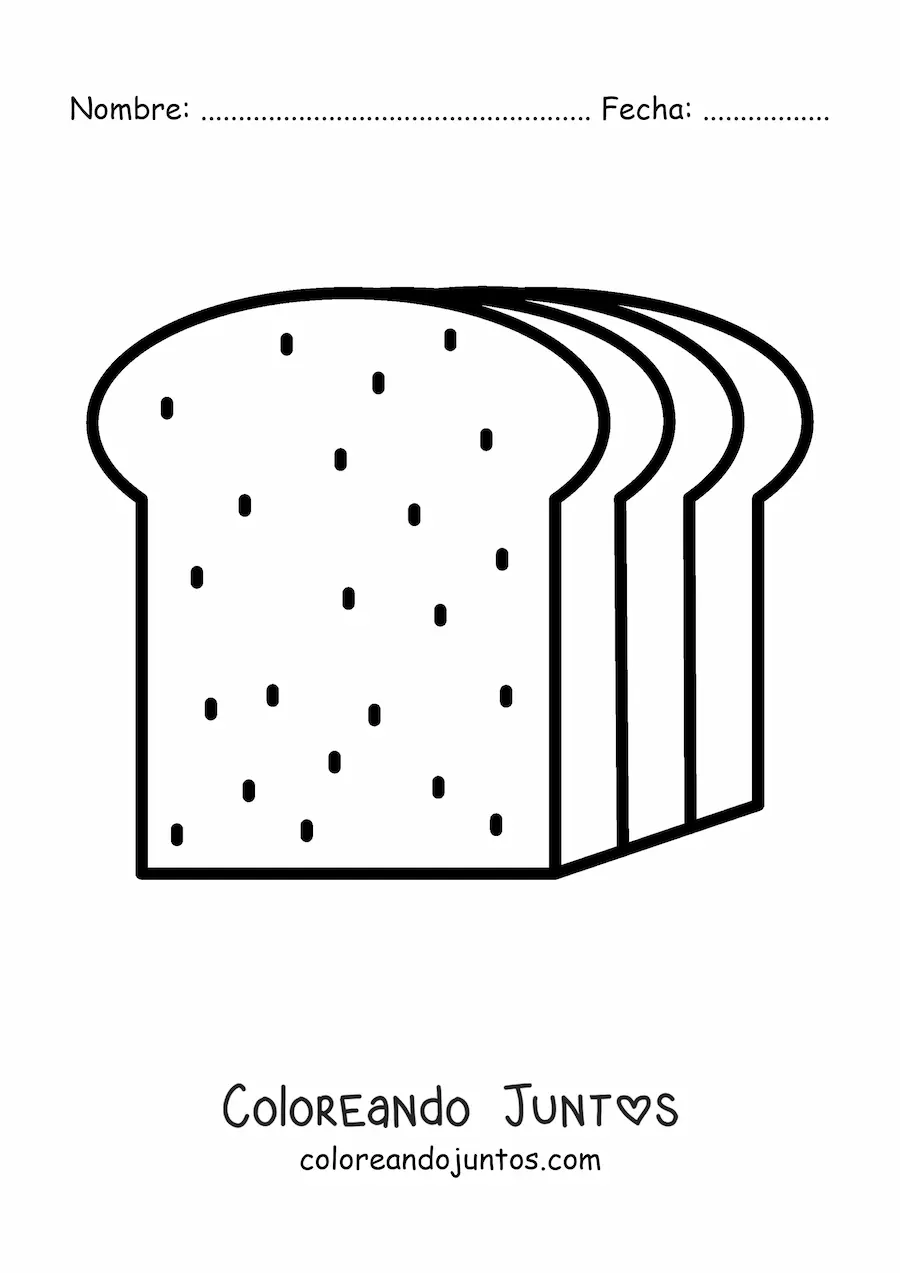 Imagen para colorear de un pan integral