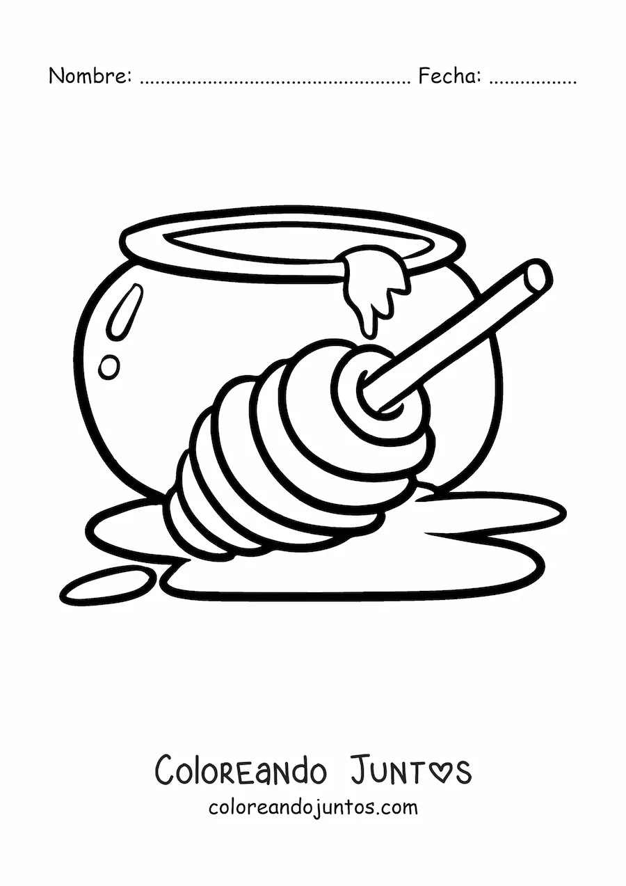 Imagen para colorear de un recipiente con miel