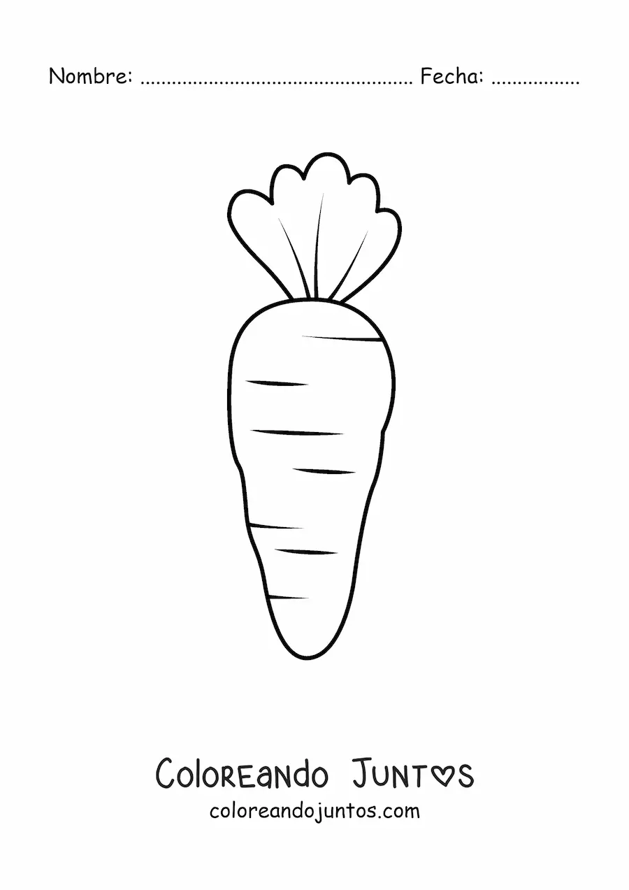 Imagen para colorear de una zanahoria