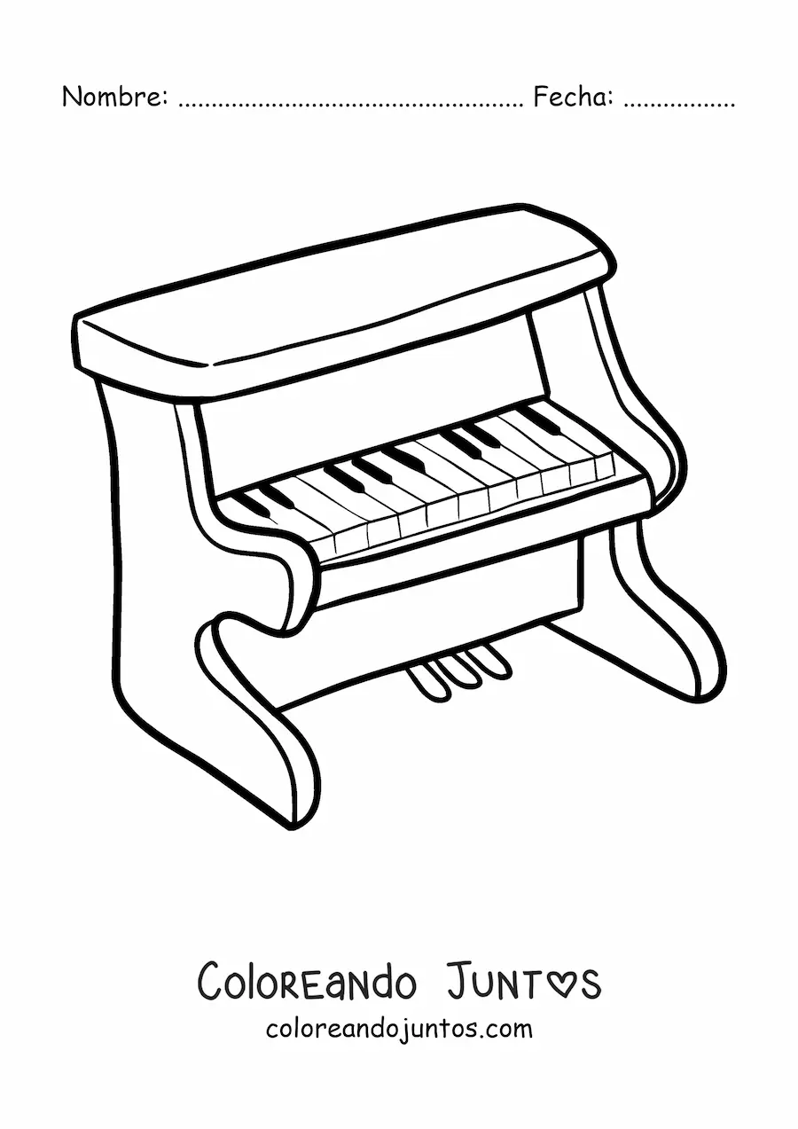 Imagen para colorear de un piano grande