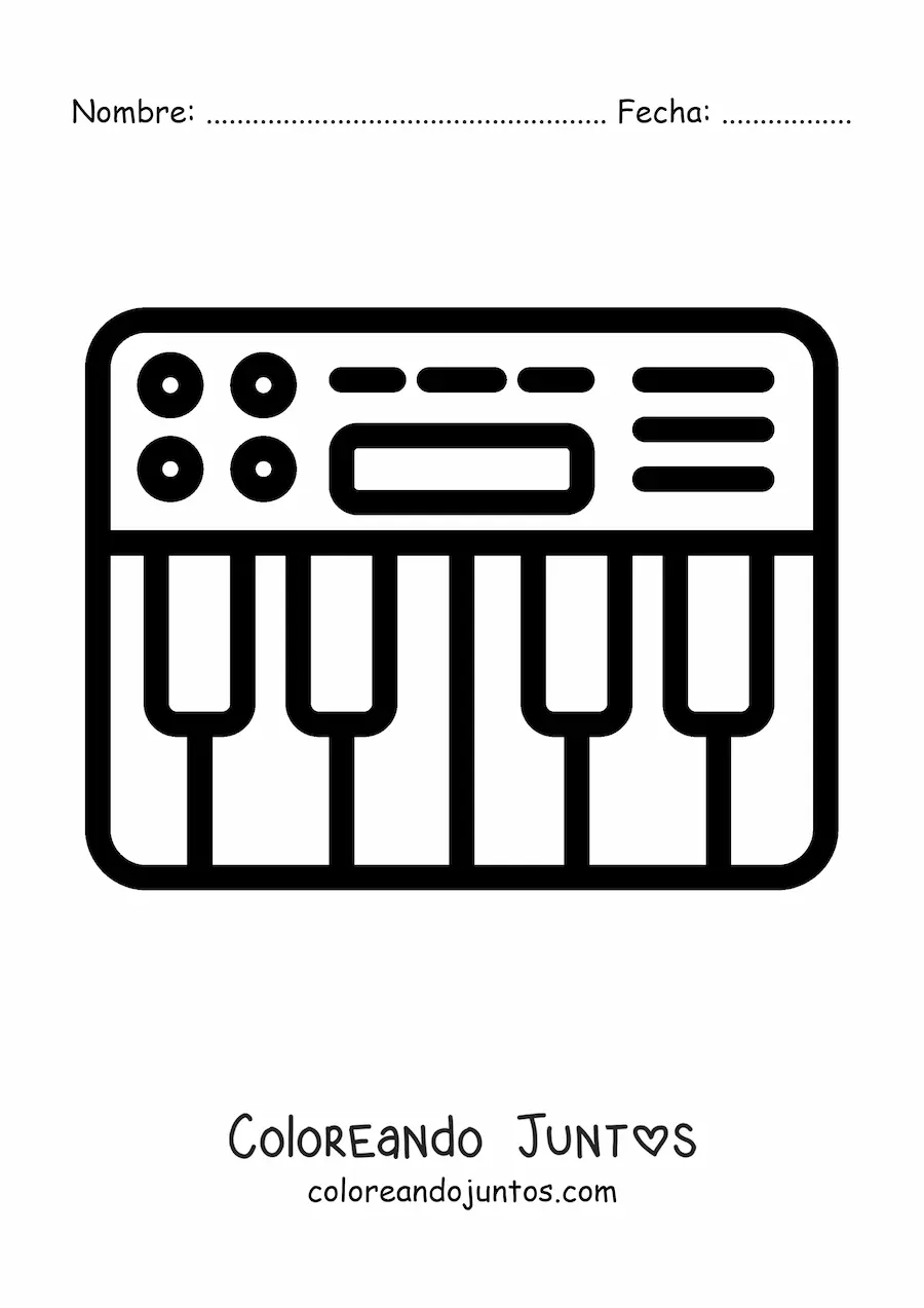 Imagen para colorear de un teclado electrónico