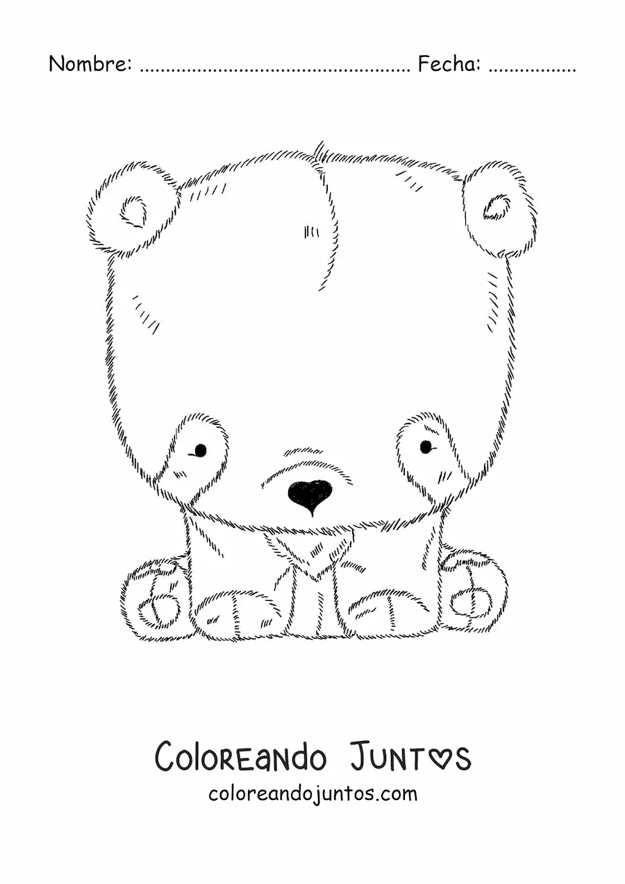 Imagen para colorear de un oso panda de peluche
