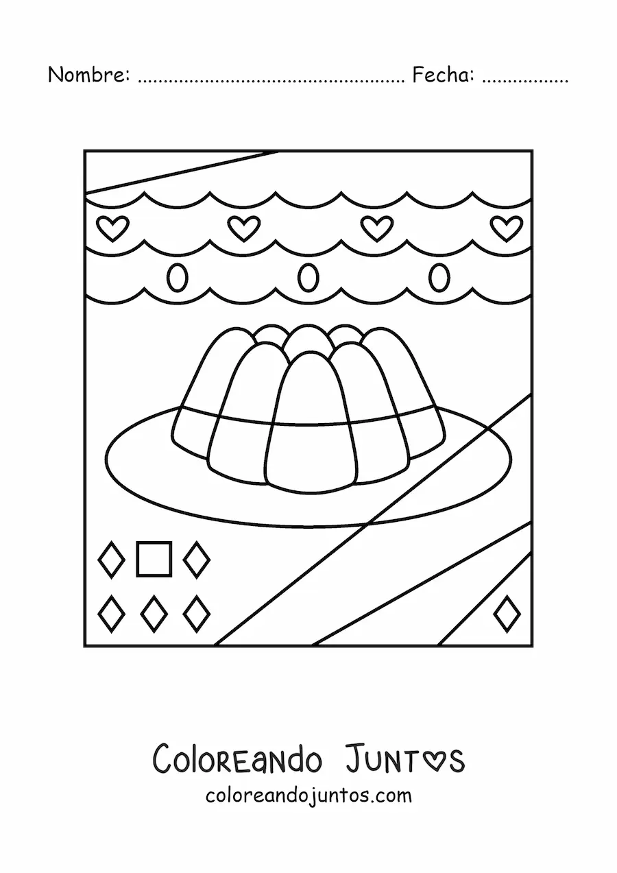 Imagen para colorear de una gelatina con figuras geométricas