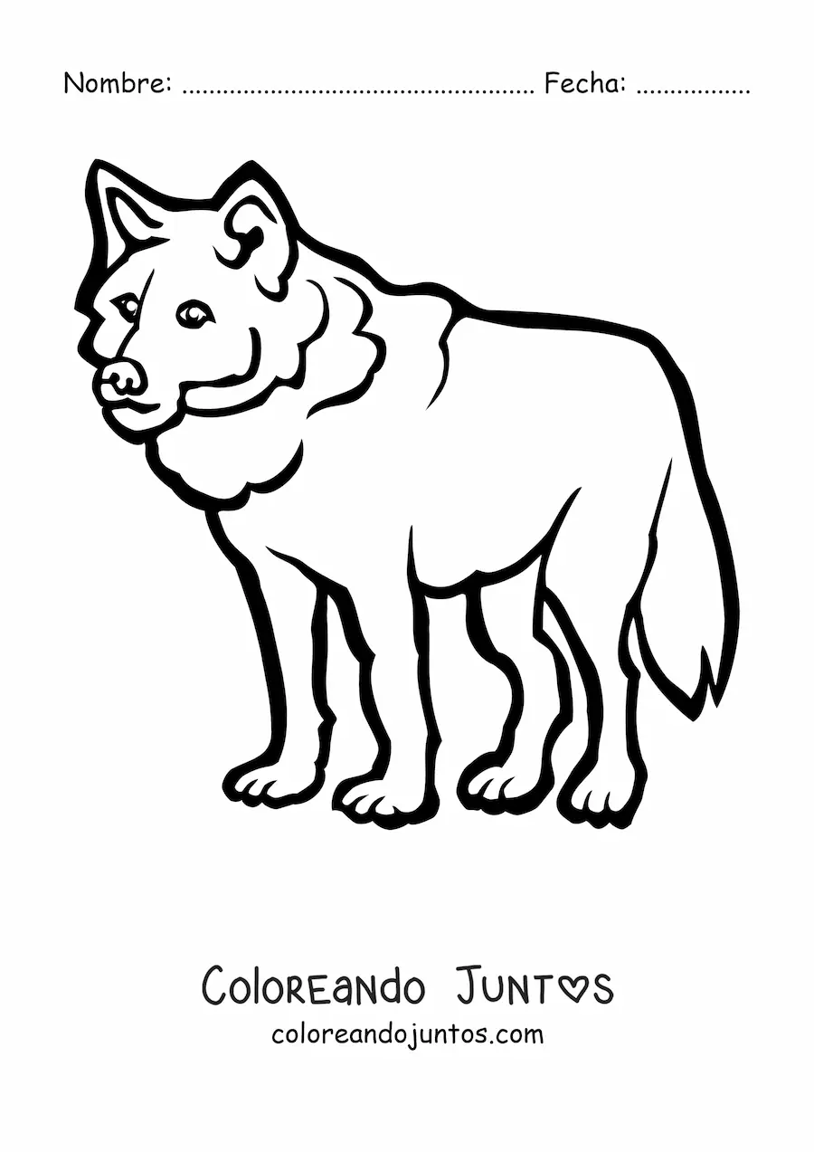 Imagen para colorear de un lobo