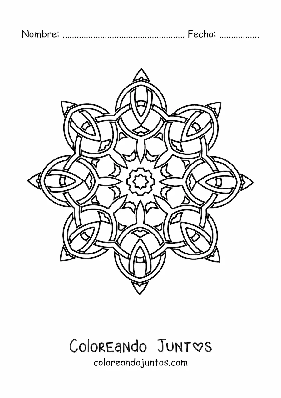 Imagen para colorear de mandala celta