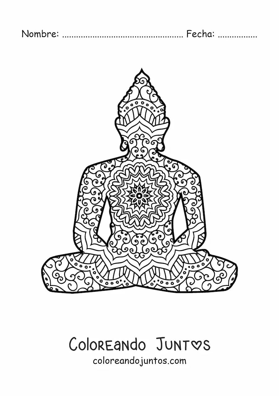 Imagen para colorear de Buda mandala
