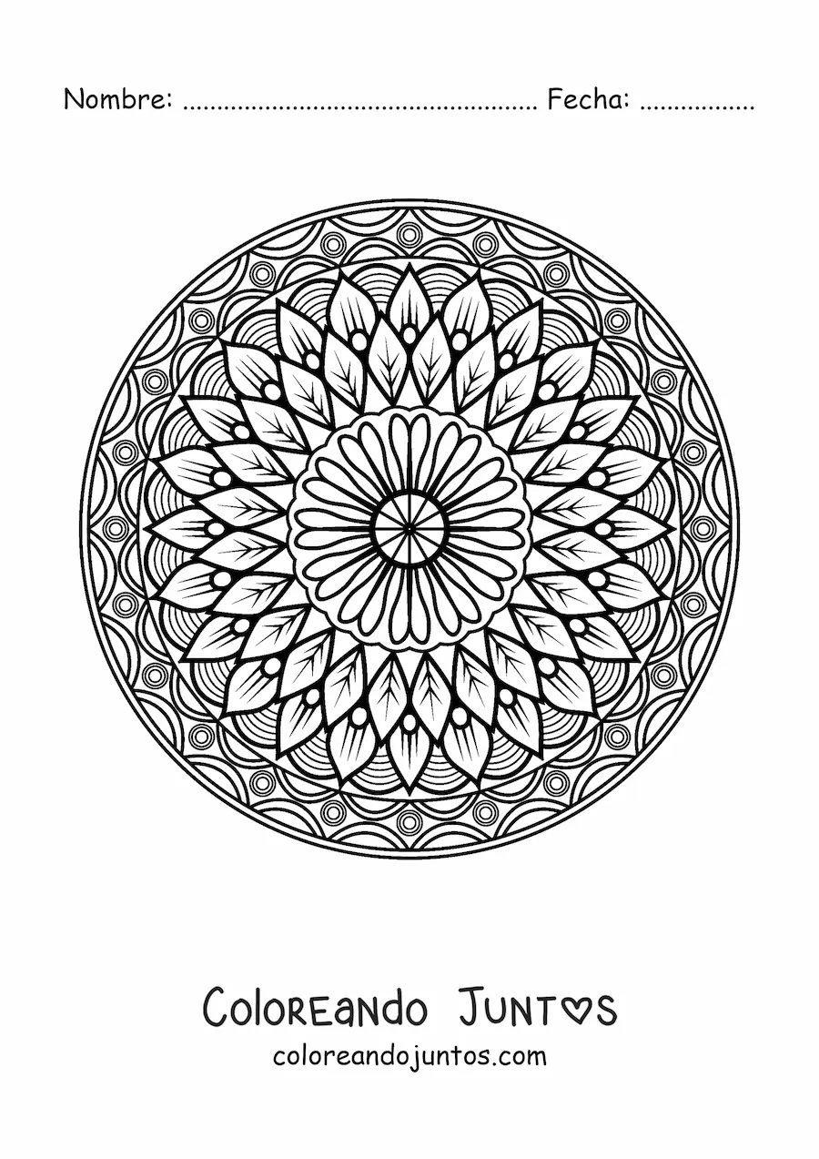Imagen para colorear de mandala islámica