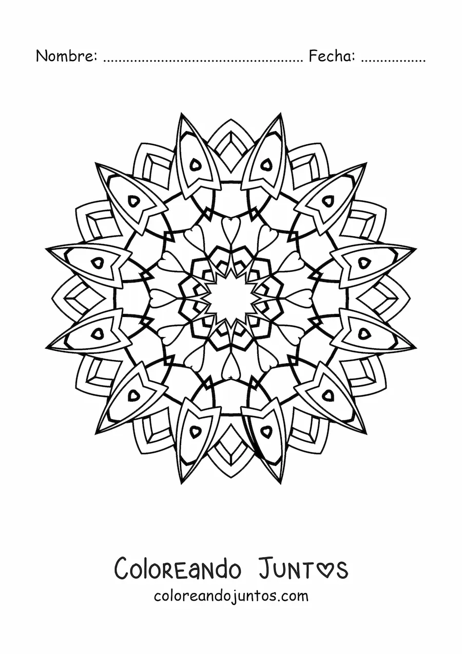 Imagen para colorear de mandala hindú