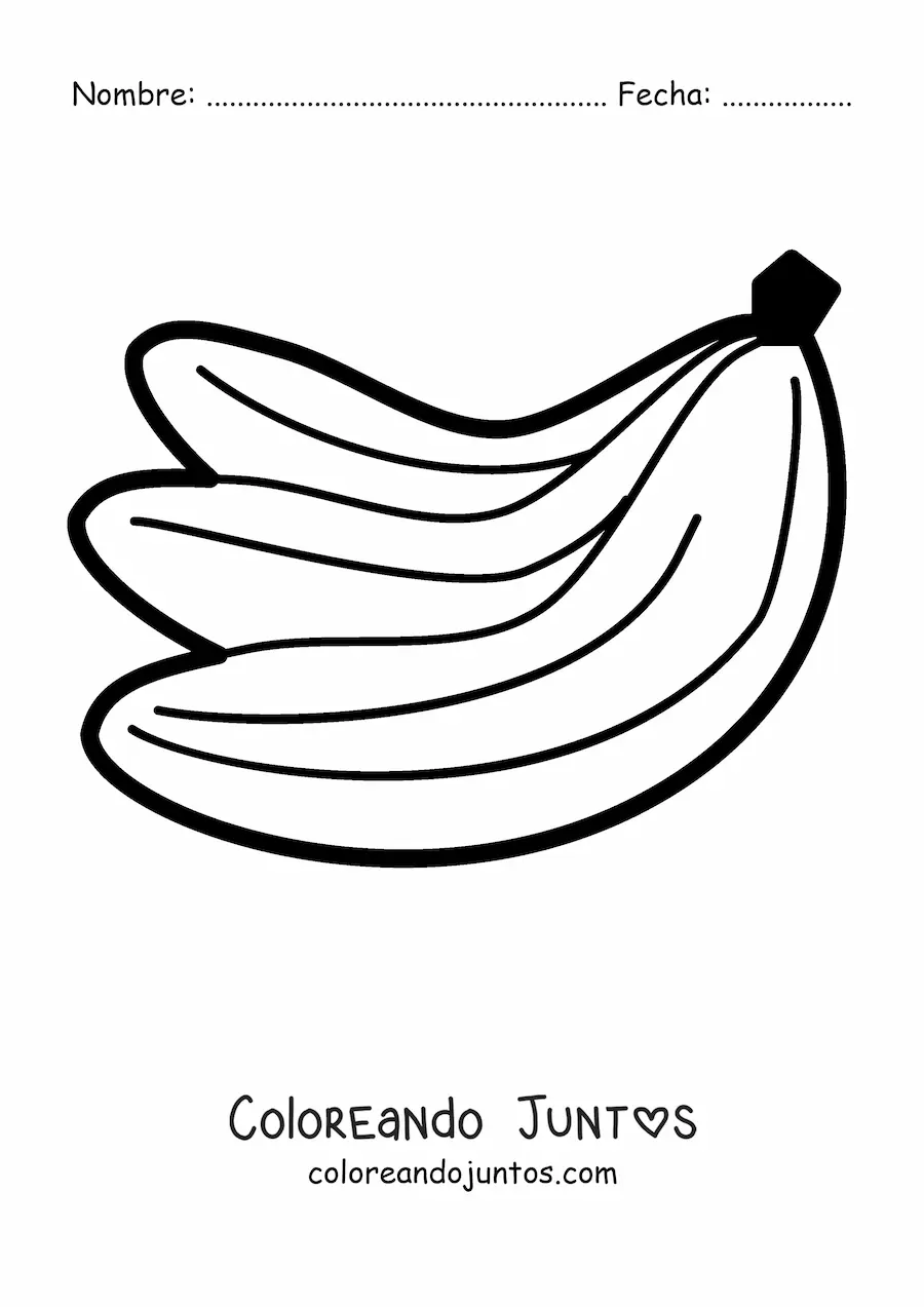 Imagen para colorear de tres bananas