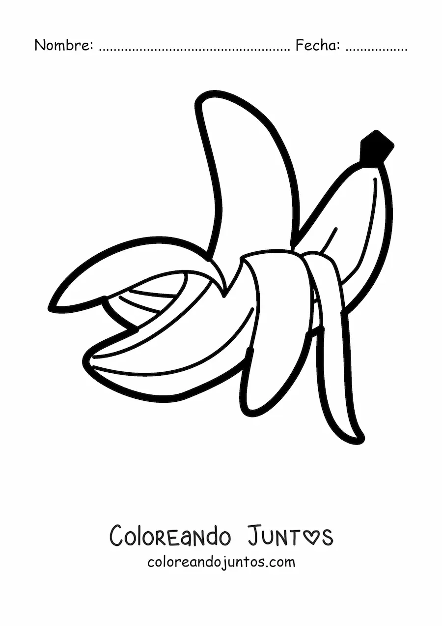 Imagen para colorear de dos bananas