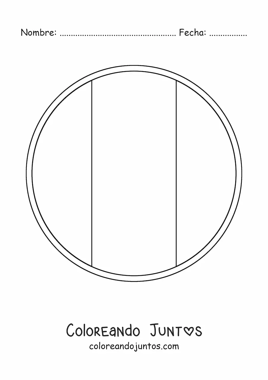 Imagen para colorear de emoji de bandera de italia redonda