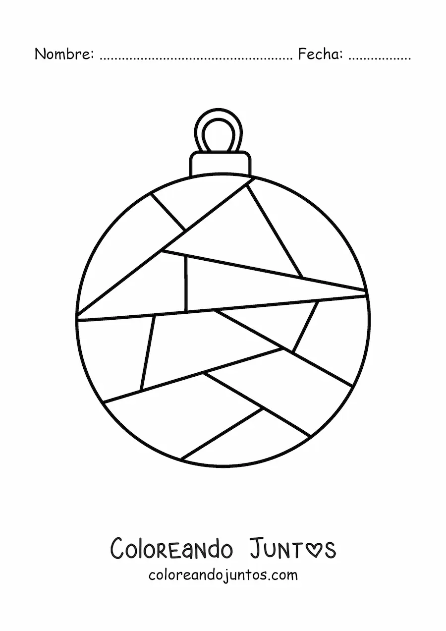Esfera navideña con figuras geométricas | Coloreando Juntos