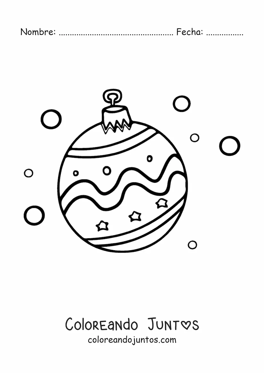 Imagen para colorear de bola de Navidad bonita