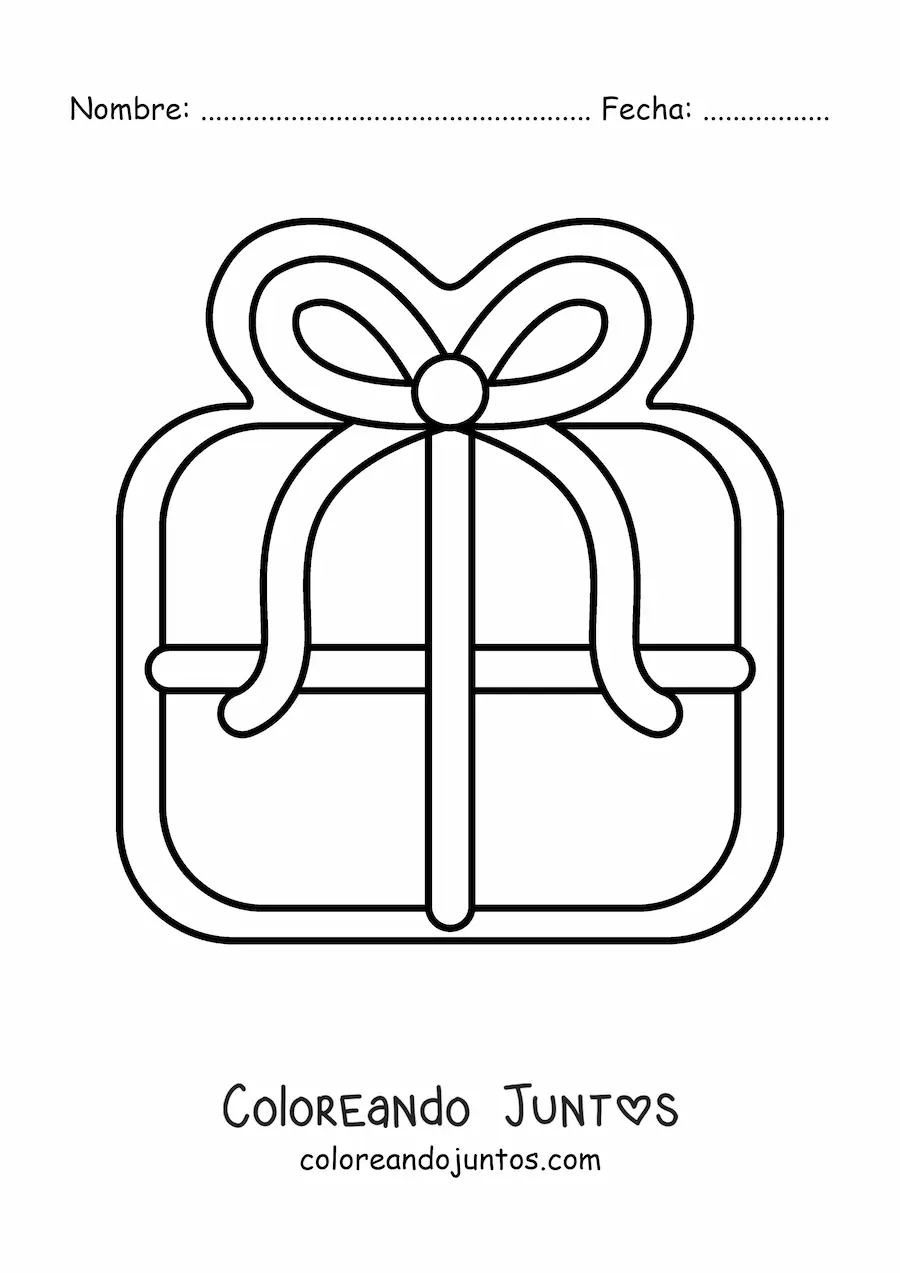 Imagen para colorear de galleta con forma de regalo de Navidad