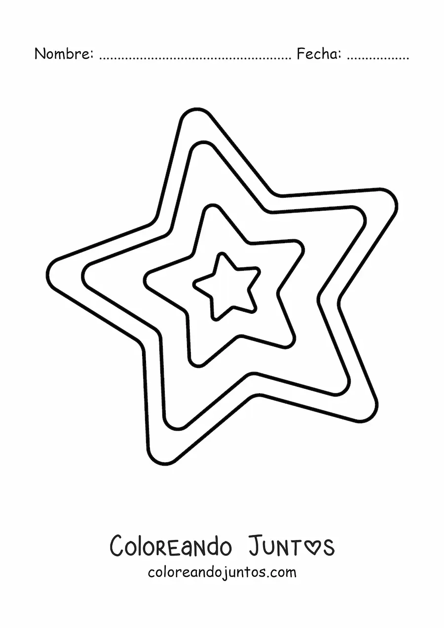 Imagen para colorear de galleta con forma de estrella de Navidad