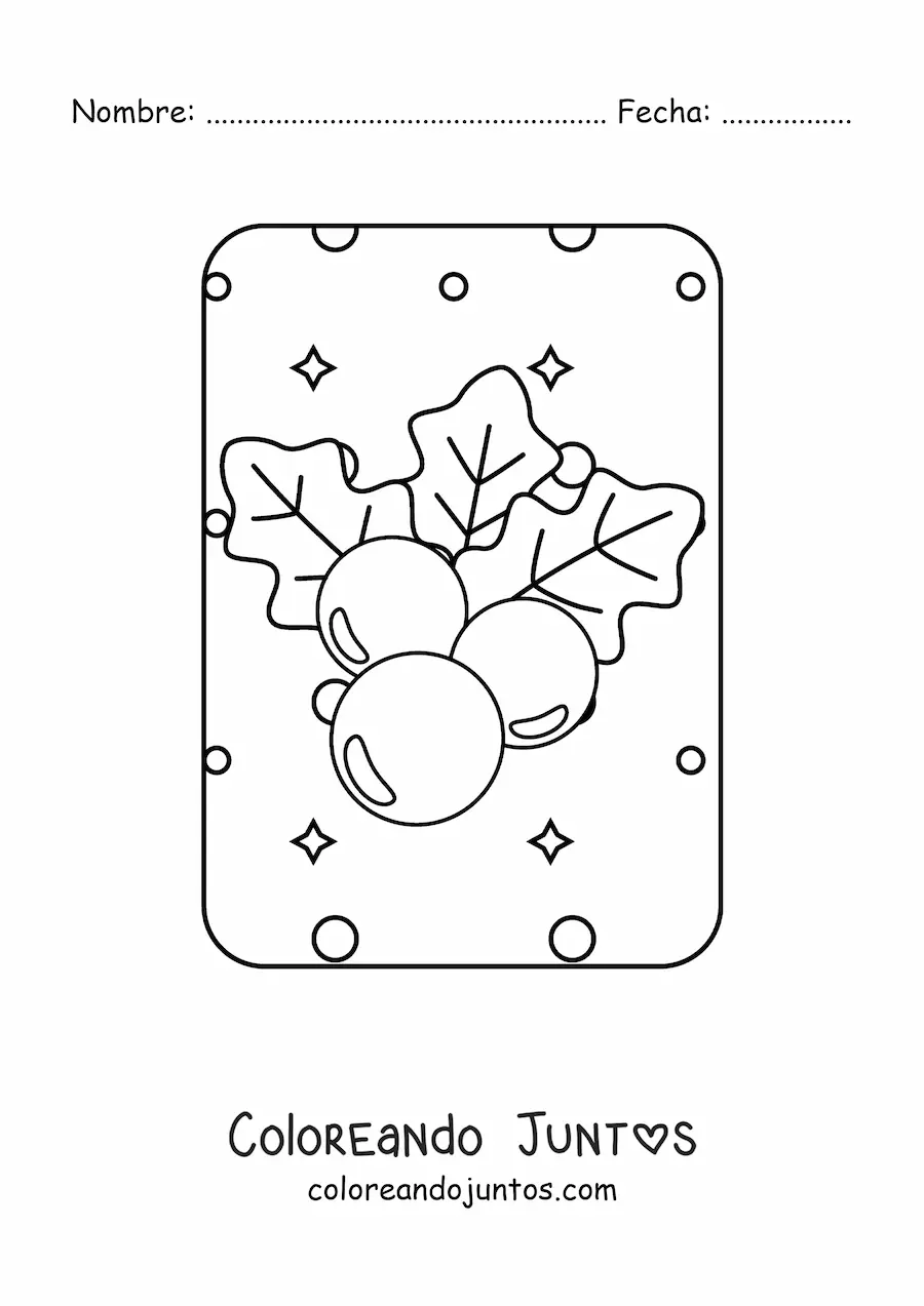 Imagen para colorear de muérdago