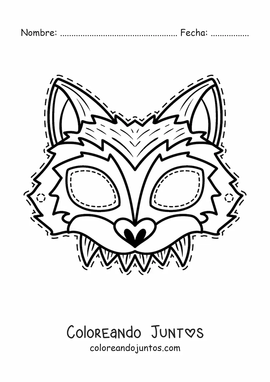 Imagen para colorear de máscara de Halloween del hombre lobo