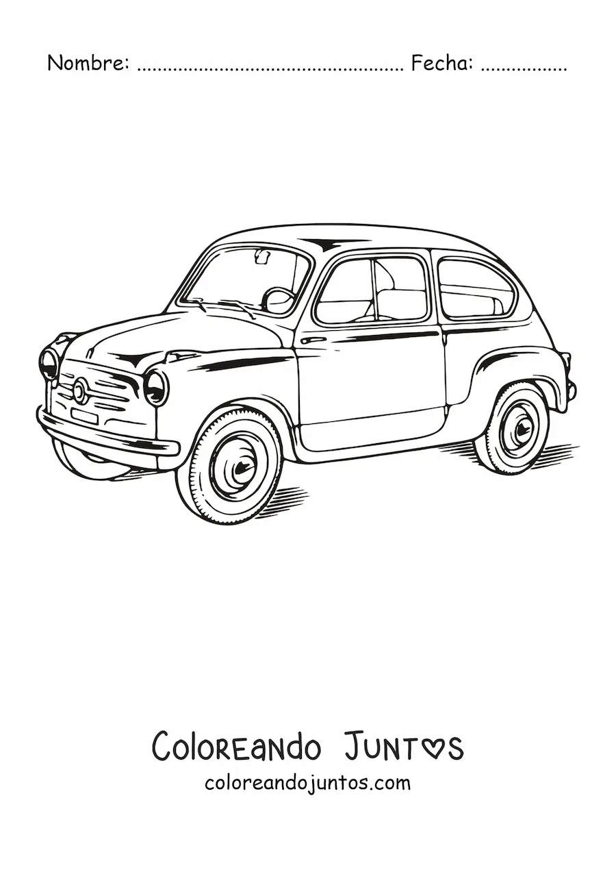 Imagen para colorear de un auto Fiat 600