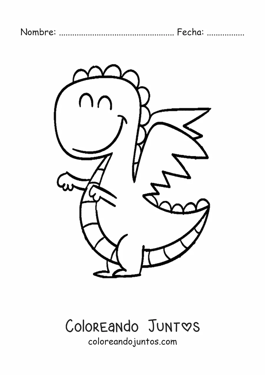 Imagen para colorear de dragón bebé animado