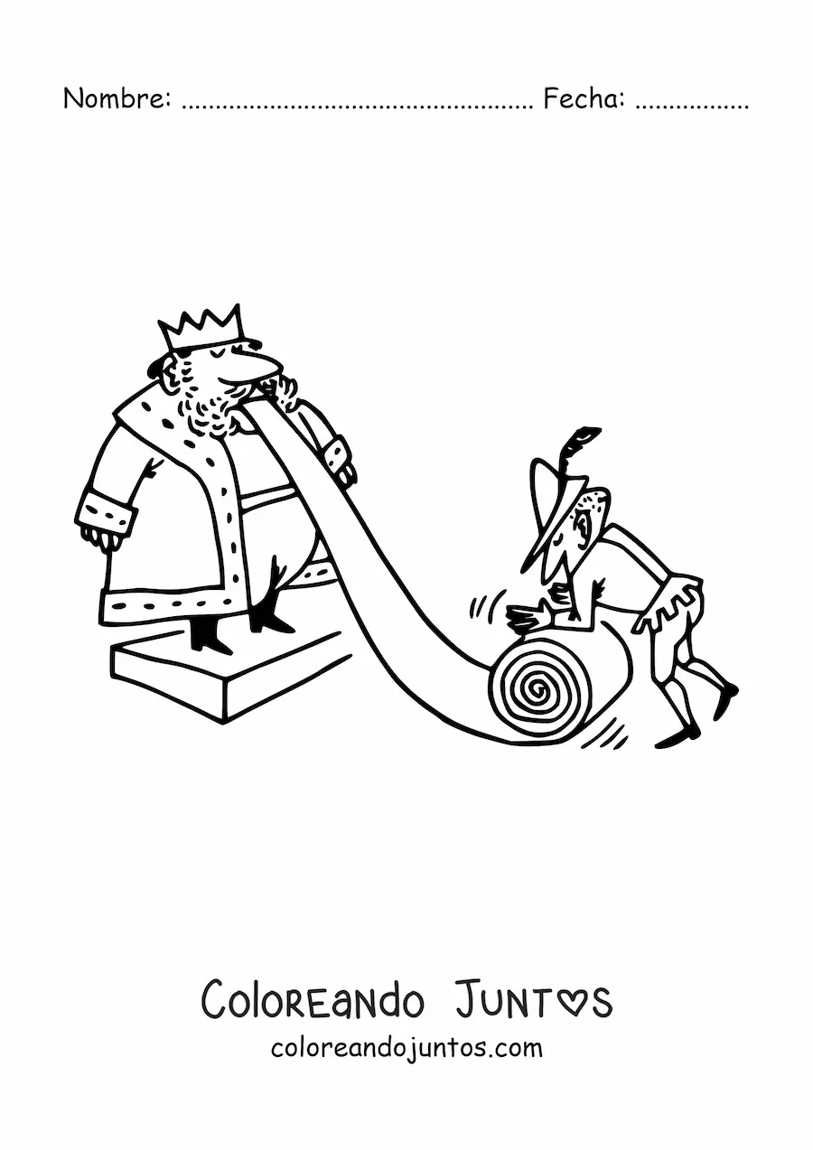 Imagen para colorear de caricatura de un rey