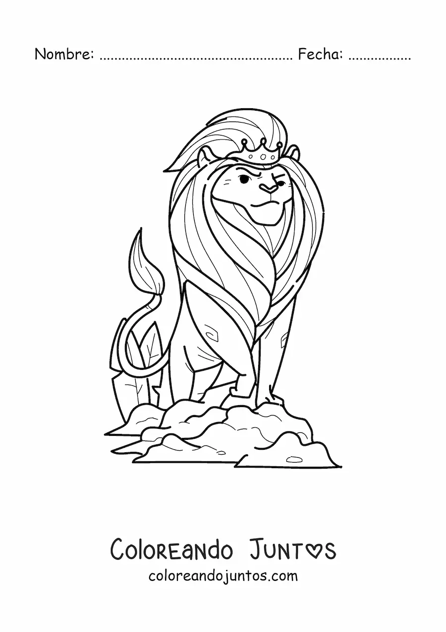 Imagen para colorear de rey león animado