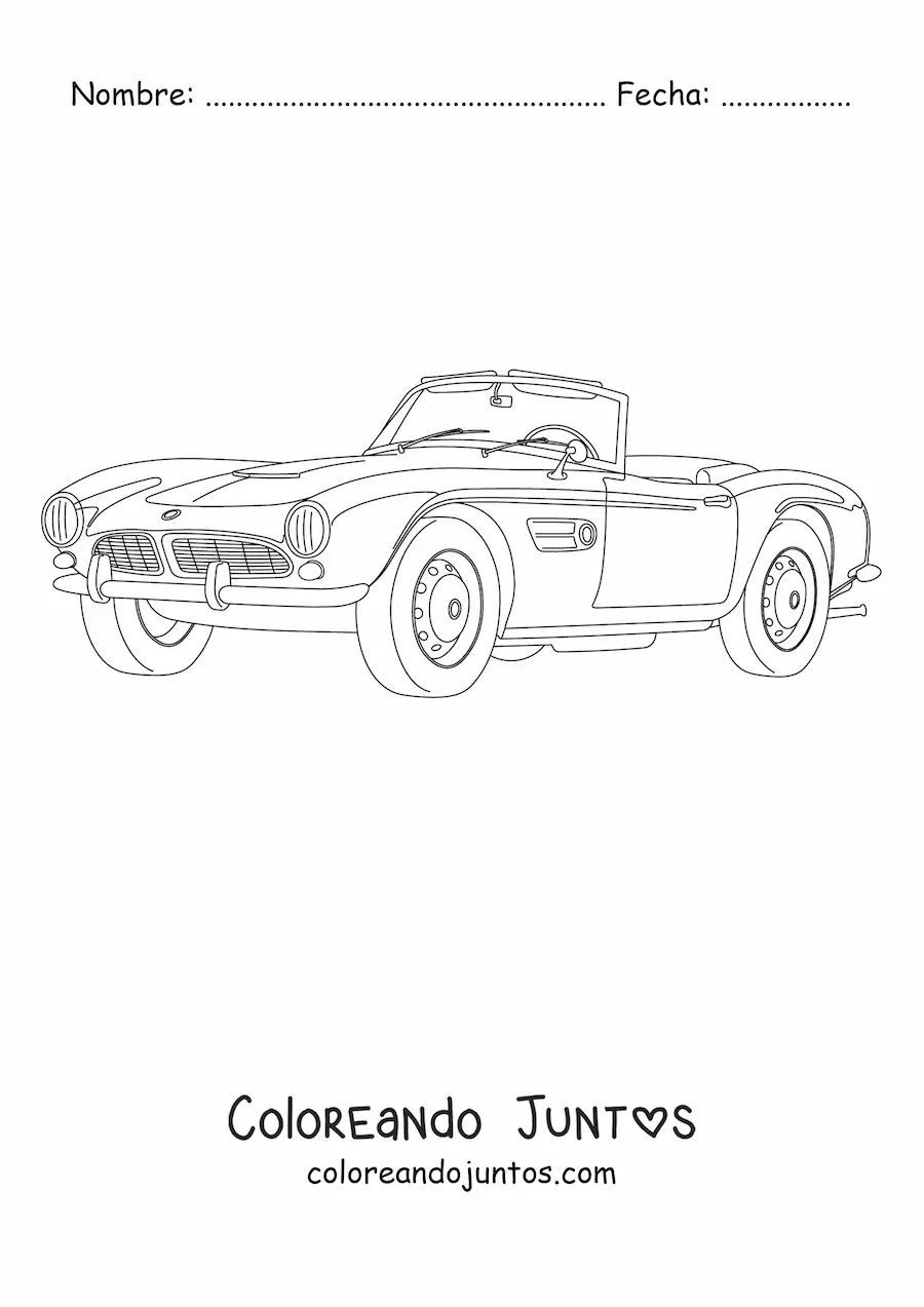 Imagen para colorear de un BWM 507 Roadster