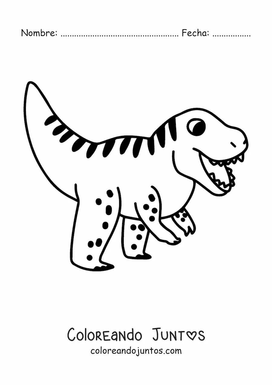 Imagen para colorear de tiranosaurio rex bebé grande