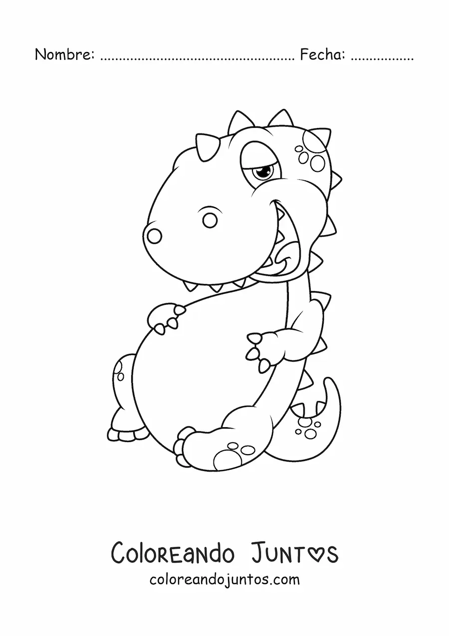 Caricatura de un dinosaurio bebé | Coloreando Juntos