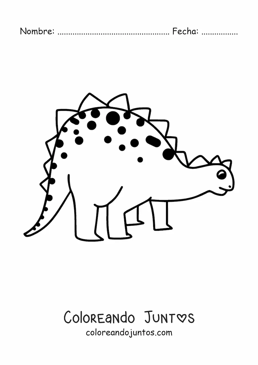 Imagen para colorear de dinosaurio herbívoro grande sencillo