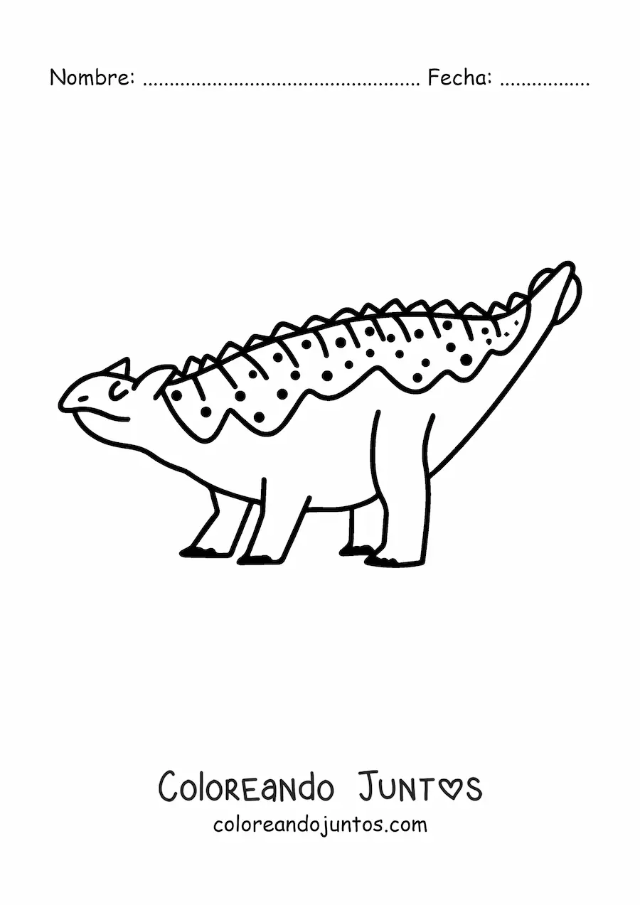 Imagen para colorear de dinosaurio herbívoro fácil