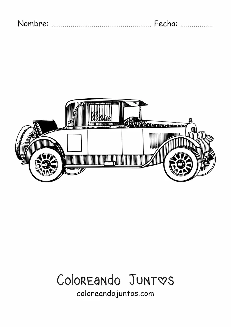 Imagen para colorear de un auto vintage