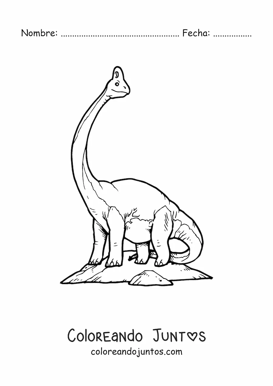 Imagen para colorear de dinosaurio de cuello largo brachiosaurus