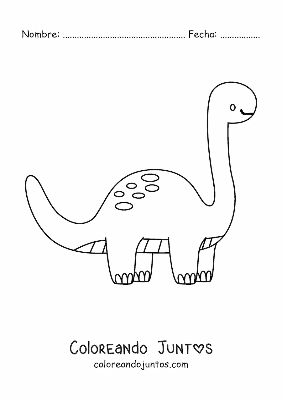 Dinosaurio de cuello largo animado | Coloreando Juntos