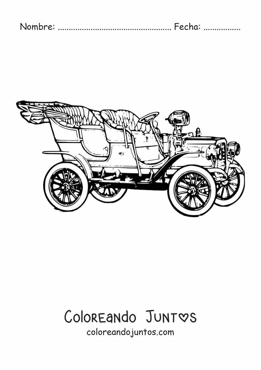 Imagen para colorear de un auto antiguo modelo T