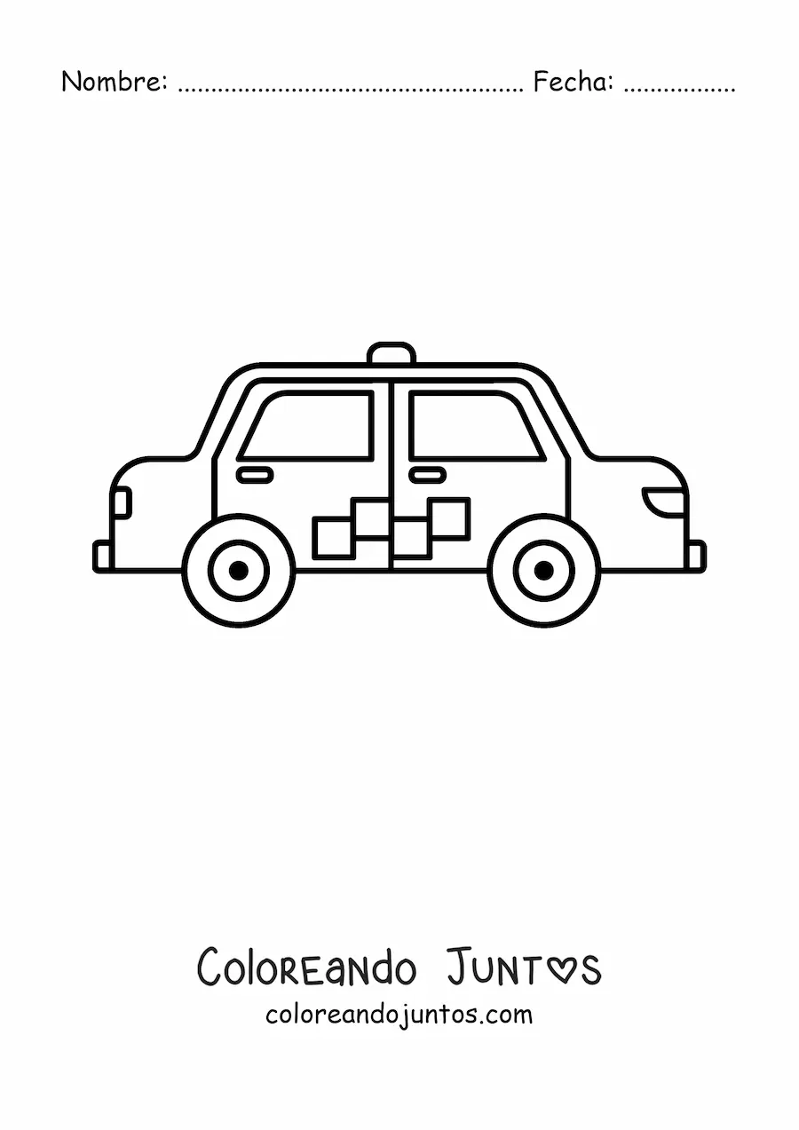 Imagen para colorear de un taxi
