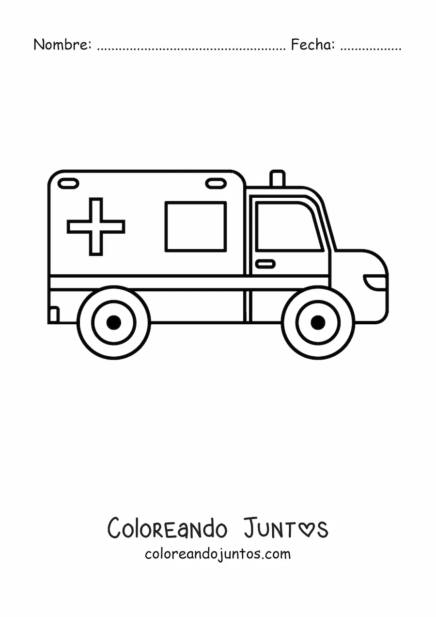 Imagen para colorear de una ambulancia