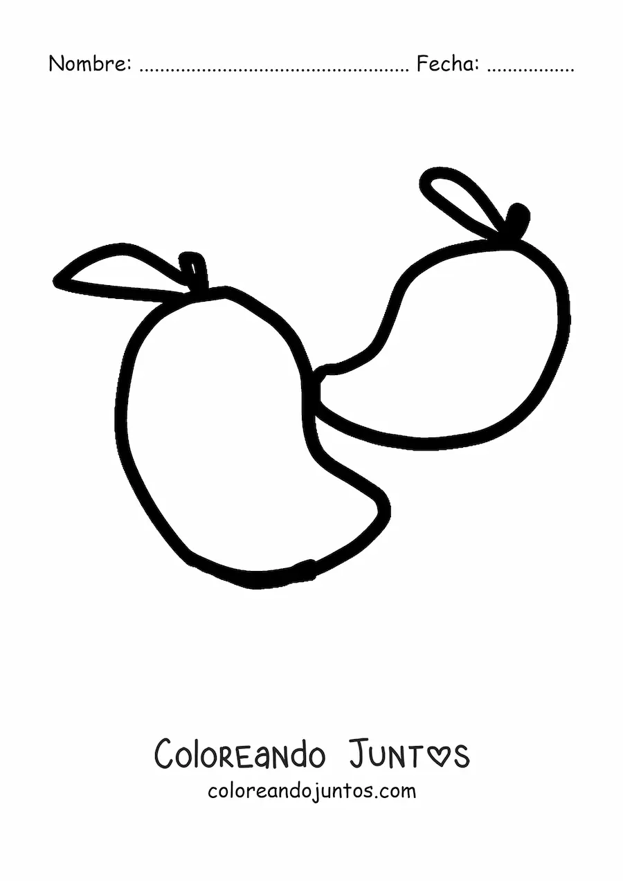 Imagen para colorear de dos mangos