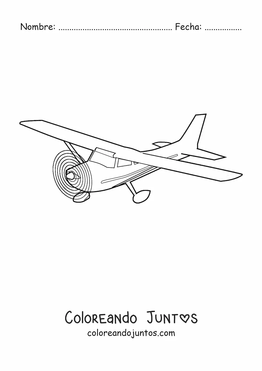 Imagen para colorear de una avioneta