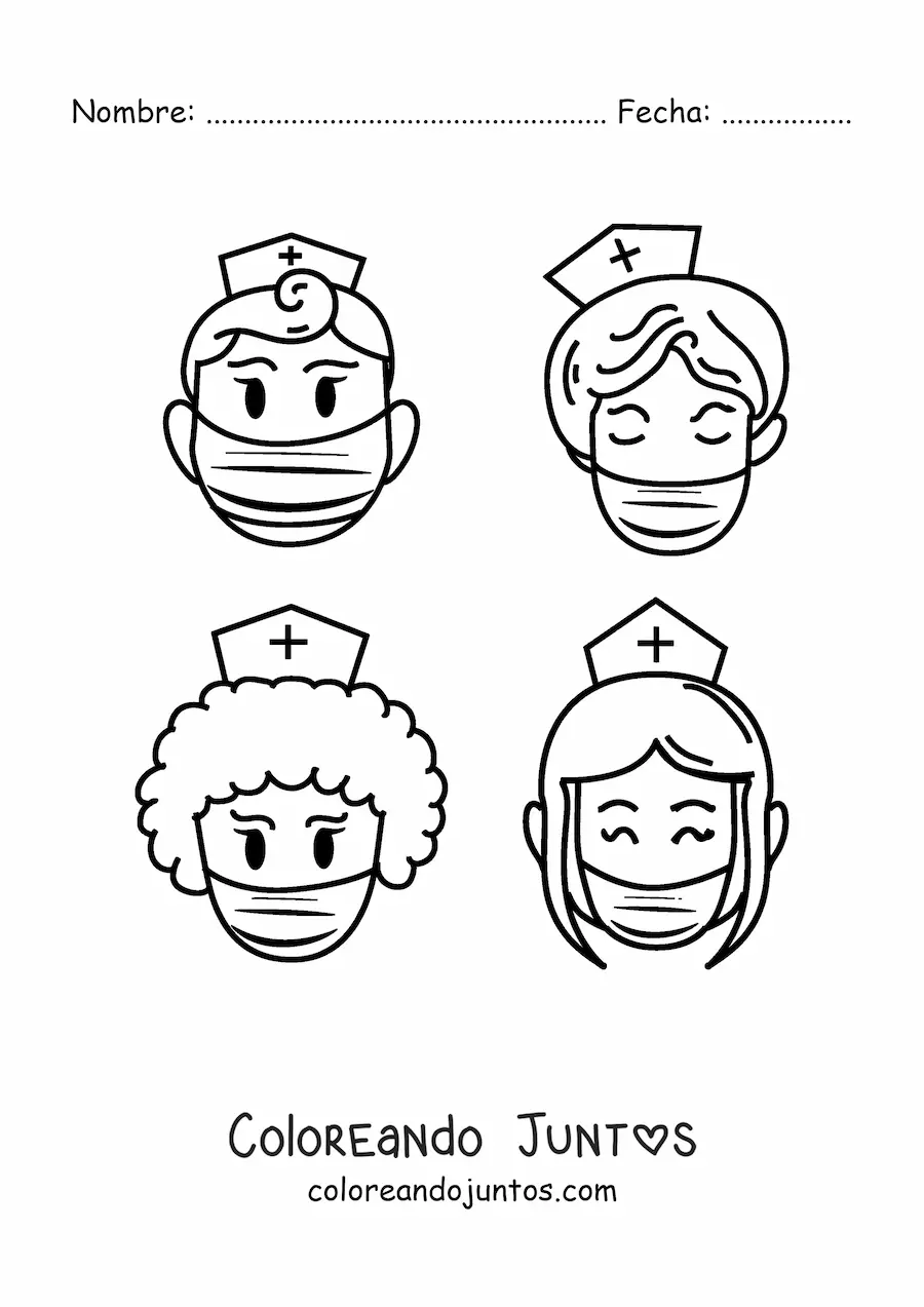 Imagen para colorear de enfermeros animados