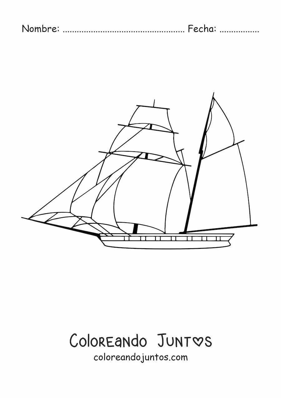 Imagen para colorear de un velero