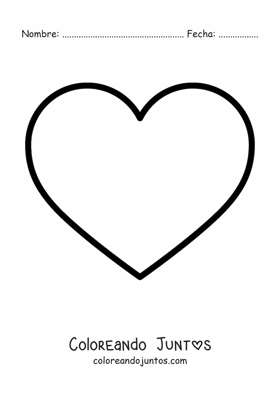 Imagen para colorear de emoji de corazón grande