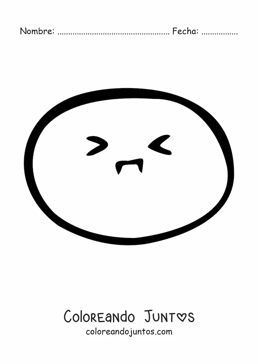 Imagen para colorear de emoji preocupado