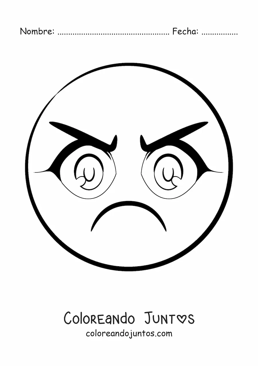 Imagen para colorear de emoji de mujer enojada