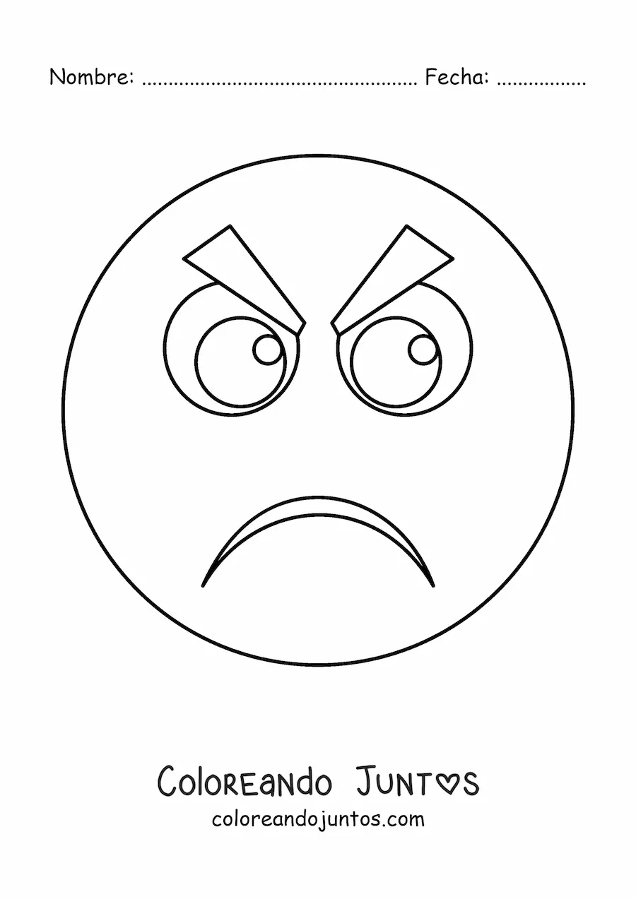 Imagen para colorear de emoji de persona enojada