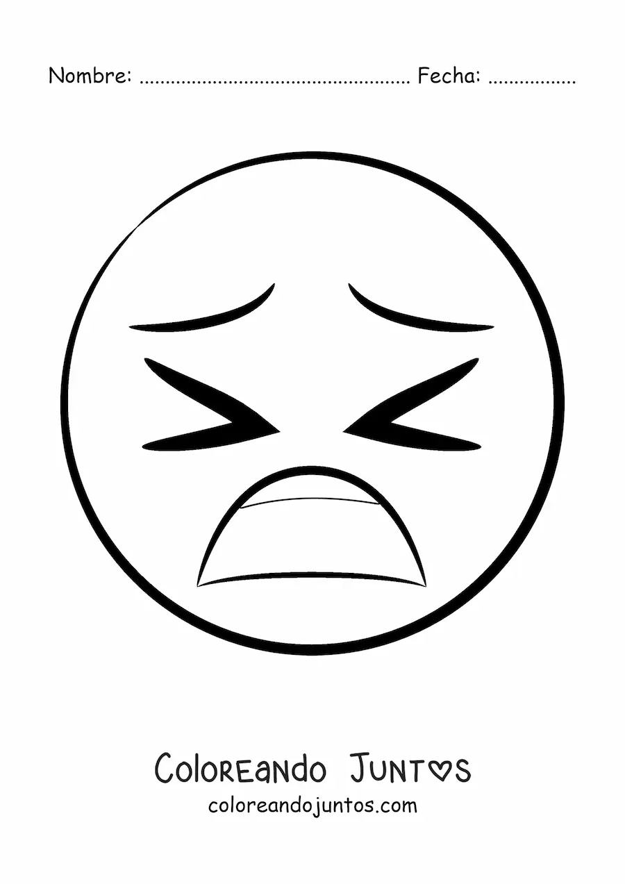 Imagen para colorear de emoji de temor
